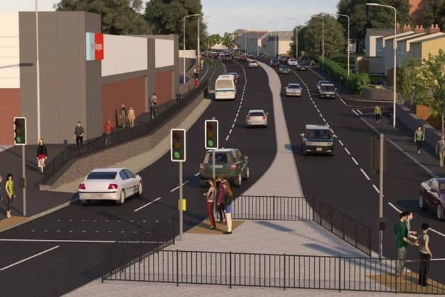 Artist's impression of the new road at Pennybrun roundabout.