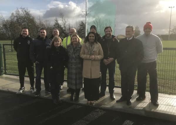 Elisha McCallion with party colleagues and GAA representatives following the meeting.