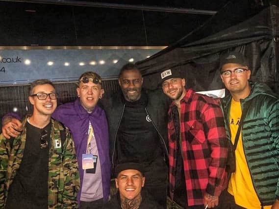 Gregg McNeill pictured with Idris Elba, star of The Wire, Luther and rumoured to be in the running to become the next James Bond