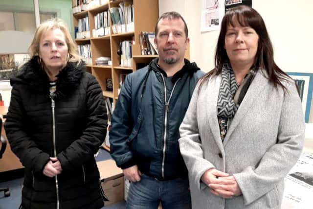 Jennifer, Tony and Linda Duffy pictured in Derry this week.