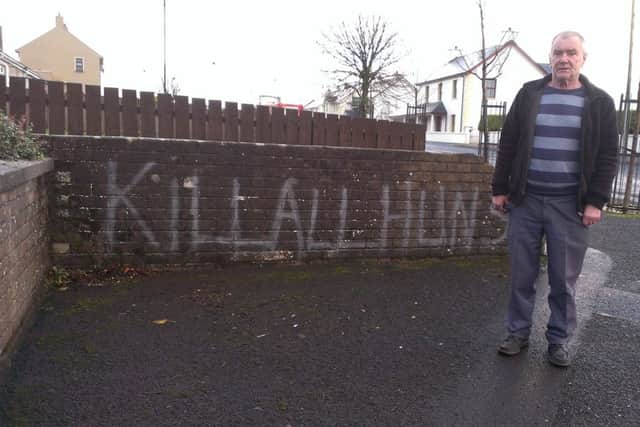 Sinn Fein Councillor Tony McCaul has condemned the sectarian graffiti in Feeny village. (DERR1411SJ20)