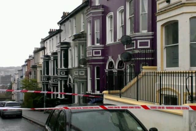 The cordon at the top of Crawford Square.