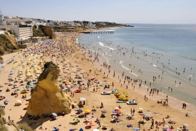 The beaches of the old town in Albufeira before the flooding.