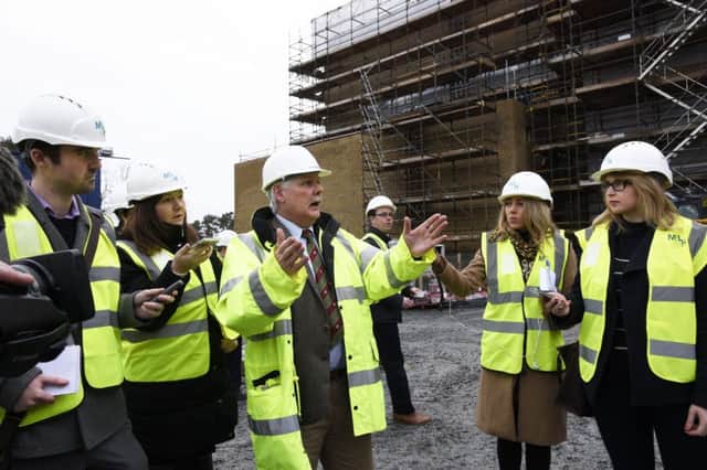 Alan Moore, Director of Strategic Capital Development, WH&SCT, speaking to journalists at the site of the new Radiotherapy Centre on Monday. INLS0316-156KM