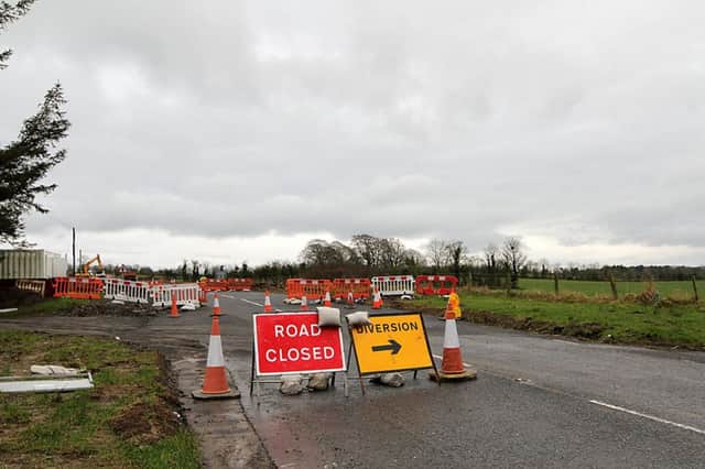 The road works at the junction of the Ballyquin and Derryork Roads. INLV0316-129KDR