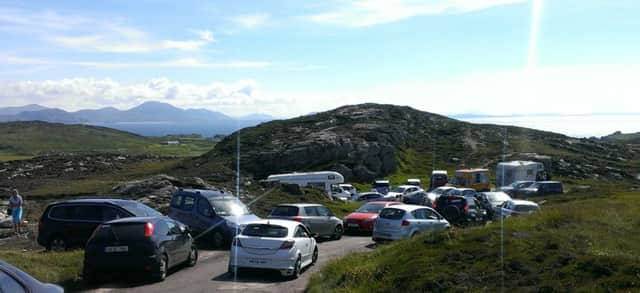 Traffic chaos at Malin Head.