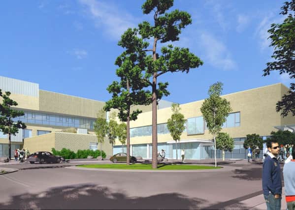 Artist's impression of how the forecourt of the new Radiotherapy Unit will look.