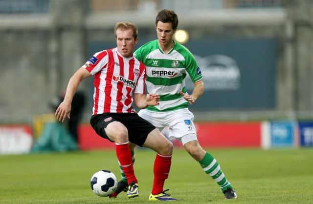 Stephen Dooley pictured during Derry City's FAI Ford Cup Semi-Final at Tallaght Stadium in 2014.