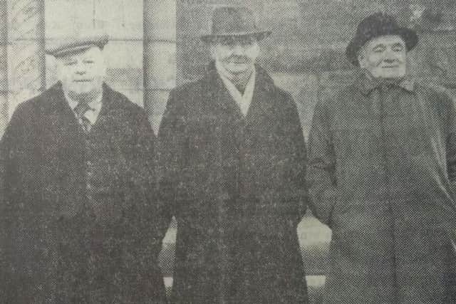 Three of the survivors of 1916: Left to right-John McGilligan, James McAuley and Paddy Lafferty.