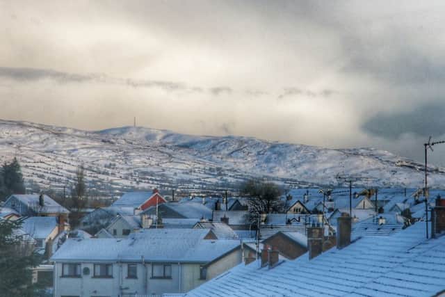 Snow capped Sperrin Mountains captured from Cookstown by Johnny Megarry