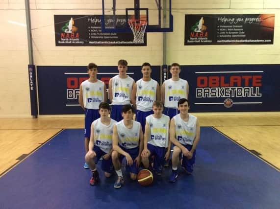 The St Columb's College U19 basketball squad which secured their place in the All Ireland Final.