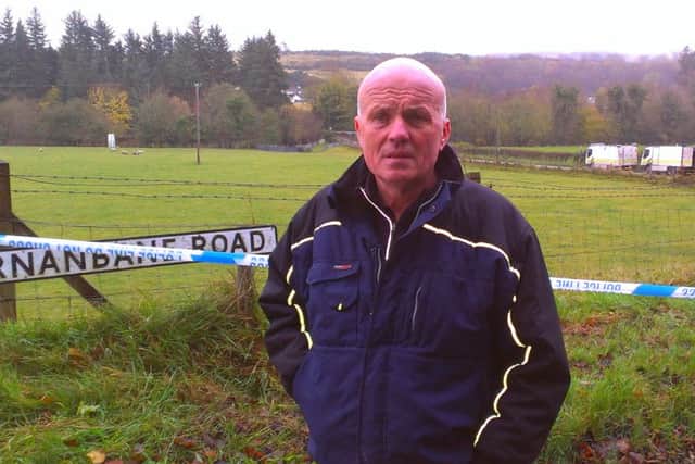 Sinn Fein Councillor Sean McGlinchey at the scene of the security alert in Banagher in November 2015.