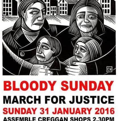 The poster image fro this year's march under the banner 'Injustice Exposed'