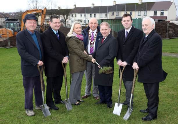 Social Development Minister Lord Morrow and the Deputy Mayor of Derry and Strabane District Council, Alderman Thomas Kerrigan, pictured with Colum McNicholl, JPM, contractors, Allison Wallace, Strategy Manager. Waterside Neighbourhood Partnership, Geraldine O'Donnell, Manager, Hillcrest House, and Councillor Christopher Jackson.