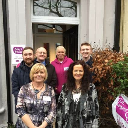 Front Row left to right: Kathleen Burns, CLIC Sargent and CaolÃ¡n's mother Kim. Back row left to right: CaolÃ¡n's brother Garrett, father SeÃ¡n, Geraldine from CLIC Sargent and CaolÃ¡n's brother EÃ³in.