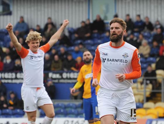 Paddy McCourt after scoring for Luton