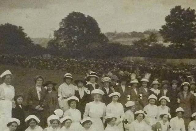 Pictured here are the women of the Derry section of the Irish Volunteers Nursing Corp.