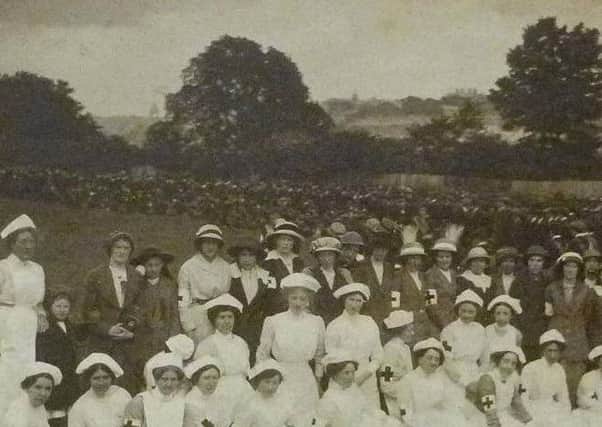 Pictured here are the women of the Derry section of the Irish Volunteers Nursing Corp.