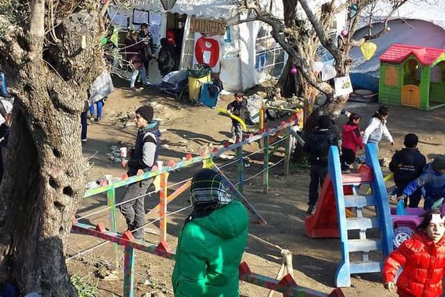 A makeshift playground for the reufgee children on the island of Lesvos. (pic: Hilda Orr)