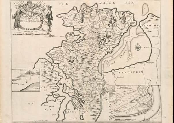 The newly digitised map of Inishowen and the Walled City of Derry which dates to the late 17th century.