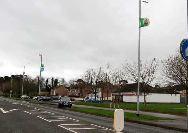 Flags flying on Ballyquin Road Limavady. INLV0616-594KDR