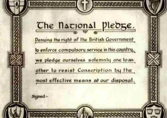 A ground swell of opinion against helping the British war effort sprang up in the aftermath of the executions of the leaders of 1916.