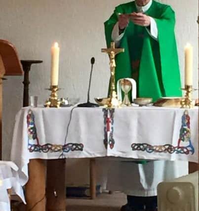 Bishop Daly celebrate Mass at the Foyle Hospice on Sunday.