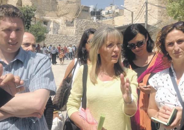 Sinn Fein MEP, Martina Anderson, with colleagues Matt Carthy MEP and Lynn Boylan MEP during a visit to Hebron in the West Bank in 2014.