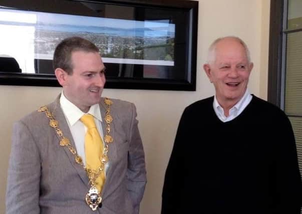 SDLP Councillor and former Mayor of Derry Cllr Martin Reilly meeting with Mayor of Berkeley Tom Bates.