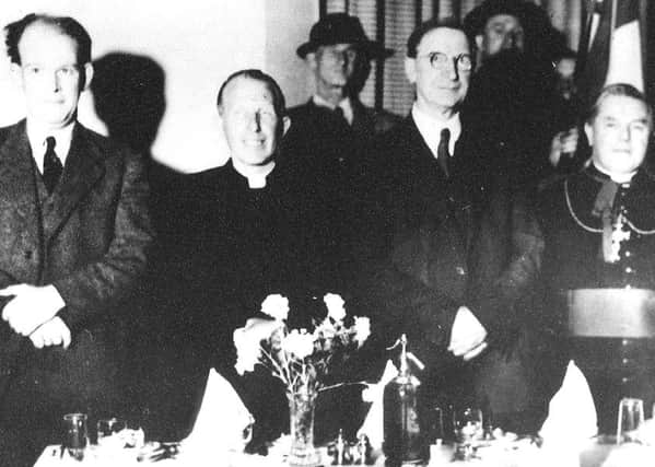 Dan Black is pictured here wearing a hat and directly behind Eamon de Valera at a functioning following his visit to Derry and a rally at Celtic Park. Also pictured to the right of Mr de Valera is the former Bishop of Derry, Rev Dr Neill Farren.