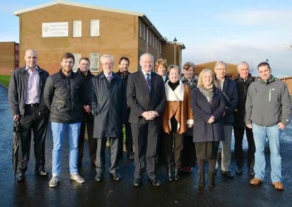 Deputy First Minister Martin McGuinness meeting with community organisations,Housing Association APEX , elected representatives and Father Michael Canny to discuss and look at plans for the former Immaculate Conception College.