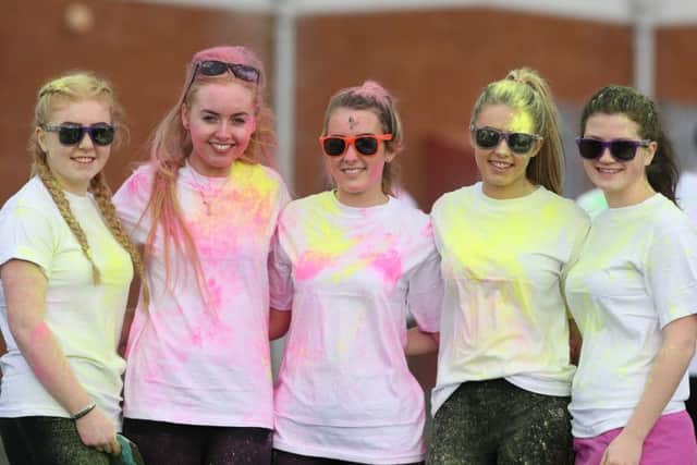 Some of the pupils at the Limavady Grammar School Colour Run.