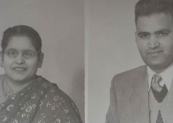 Charlotte's parents, Tara Chand Vij (right) and Chand Rani Vij.
