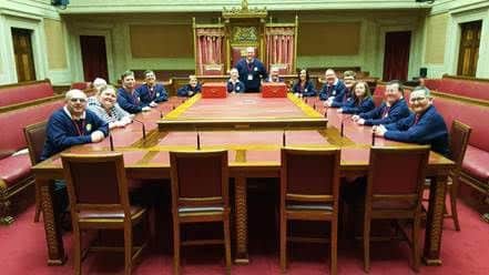 Members of Derry's Lilliput Theatre Company take their seats at Stormont.