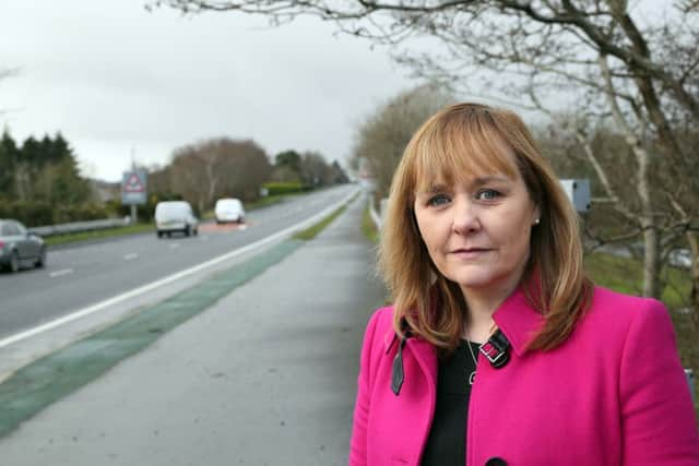 Transport Minister Michelle McIlveen in Dungiven at Owenbeg.  Photo Lorcan Doherty Photography