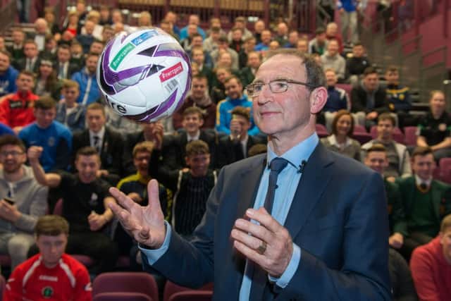 North West Regional College (NWRC) welcomed international soccer Manager Martin O'Neill OBE to its Strand Road Campus college on Thursday 25th February to share his experience and insights which he gained throughout his career in the sports industry, in a masterclass titled, 'Getting to the top of your game - how Business can learn from Sport'.