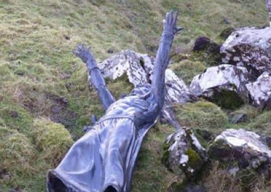 The Mannanan Mac Lir statue found by Bannside Ramblers.