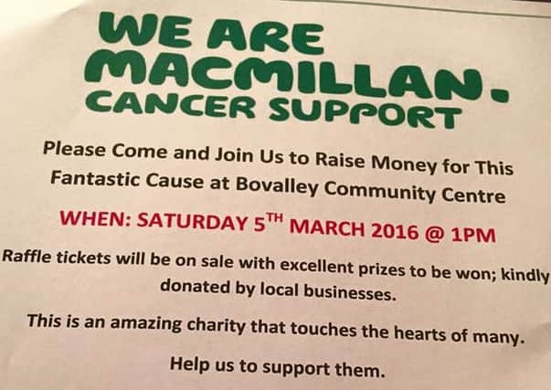 Bovalley Community Association is holding a charity coffee morning this weekend for charity.