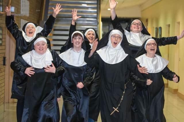 Some of the nuns who will be entertaining audiences in Londonderry Musical Society's production of Sister Act which begins it's run in the Millennioum Forum from Wednesday the 9th until Saturday the 12th of March. to book on line contact www.millenniumforum.co.uk. Picture Martin McKeown. Inpresspics.com. 01.03.16