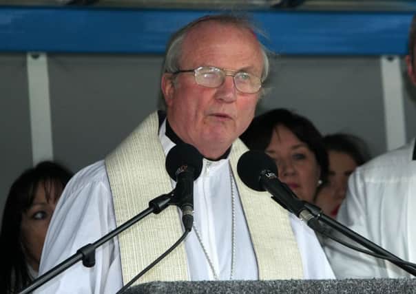 Bishop Donal McKeown speaking during Cemetery Sunday in the City Cemetery. DER2515MC137