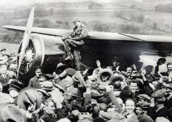 Amelia Earhart landing in Derry in 1932. (2408C08)