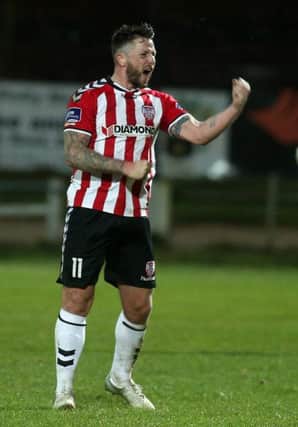 Rory Patterson has markd his return to the Brandywell with three goals in three games. (Credit Photo Lorcan Doherty / Presseye.com)