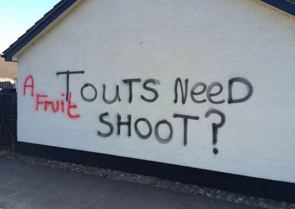 Vandals struck again at the property in the Glens area of Limavady addding to the graffiti from the night before.