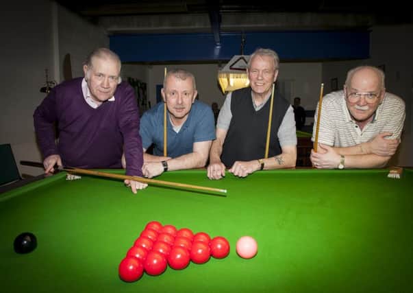 Shantallow House, who stalemated 2-2 in last week's visit to Creggan 'B', hold a slender one-point lead entering tomorrow night's concluding programme of fixtures in Section of the North-West Veterans' Snooker League. From left Don Meehan, Gerry McLaughlin, Jack Johnstone and Bobby Kelly. DER1116MC031