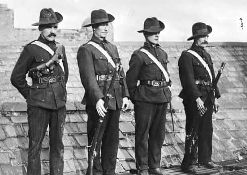 ICA men on guard at Liberty Hall.