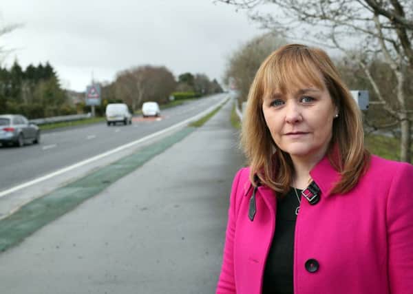 Transport Minister Michelle McIlveen in Dungiven at Owenbeg.  Photo Lorcan Doherty Photography