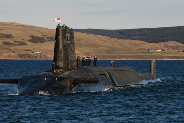 The Trident nuclear submarine HMS Victorious pictured near Faslane in Scotland. The fleet is based at Clyde Naval Base in Scotland. (Pic:
© Crown Copyright 2013
Photographer: Sergeant Tom Robinson RLC).