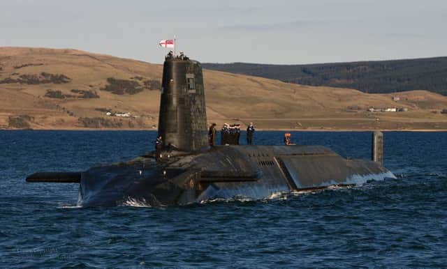 The Trident nuclear submarine HMS Victorious pictured near Faslane in Scotland. The fleet is based at Clyde Naval Base in Scotland. (Pic:
© Crown Copyright 2013
Photographer: Sergeant Tom Robinson RLC).