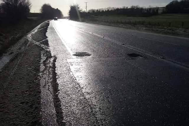 A pothole on the Glenshane Road earlier this year.