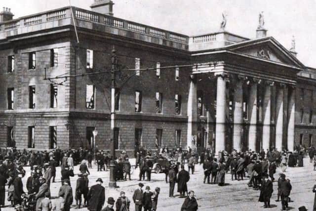 The shell of the GPO at Easter 1916.